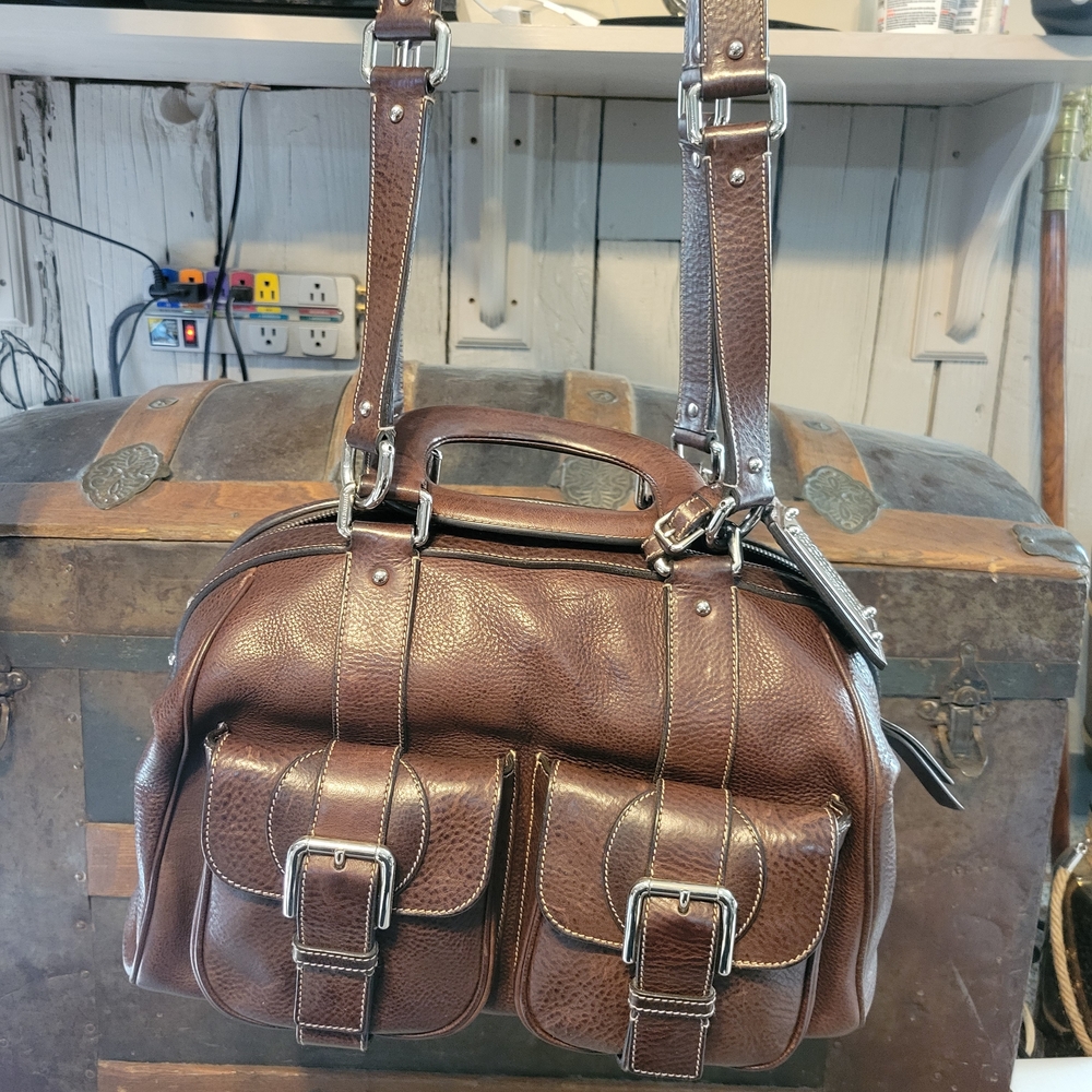 Stylish Brown Leather Satchel for Women
